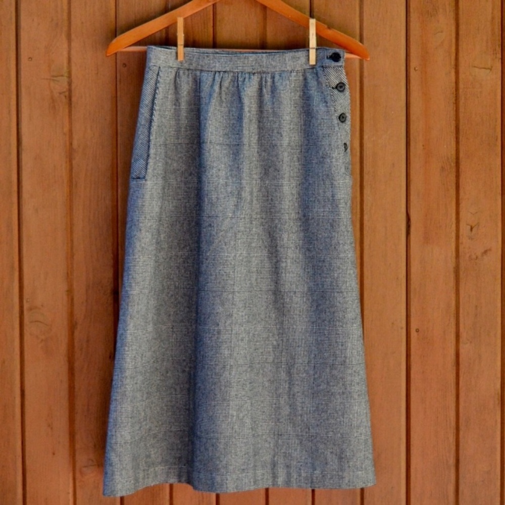Vintage Wool Blend Midi Skirt